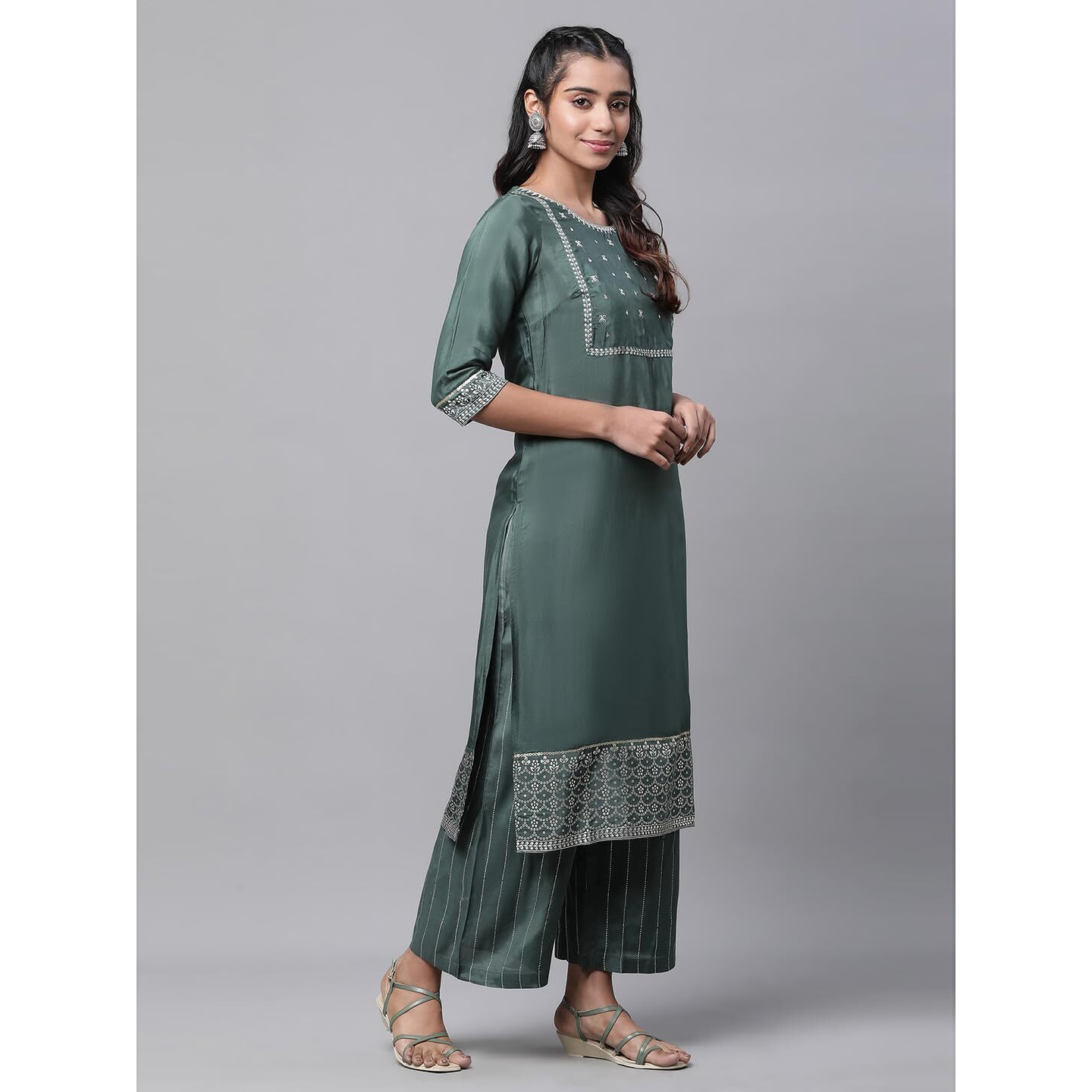 Aurelia Women's Rayon Set (23Auas14193-605973_Alkai Green