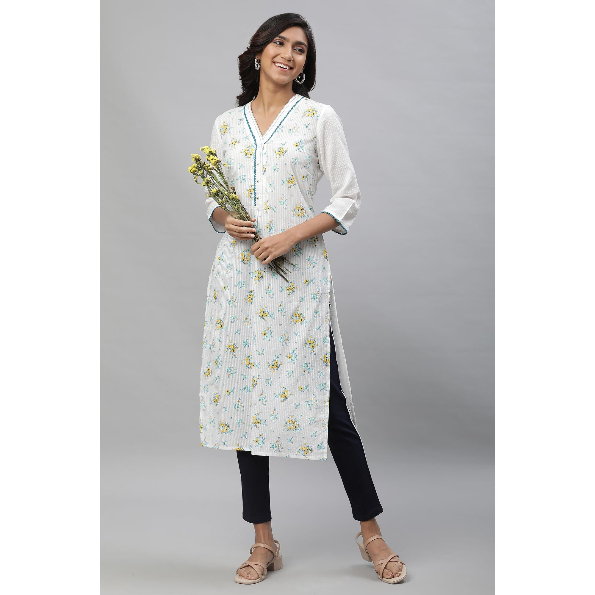 Aurelia Women Cotton Kurta 23Aua14493-507266-White-Xl