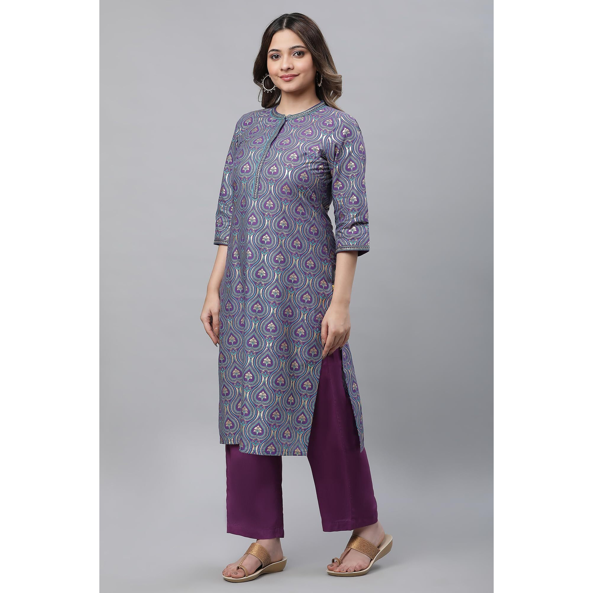 Aurelia Women's Viscose Regular Shirt (23Aua14678-507543_Pansy