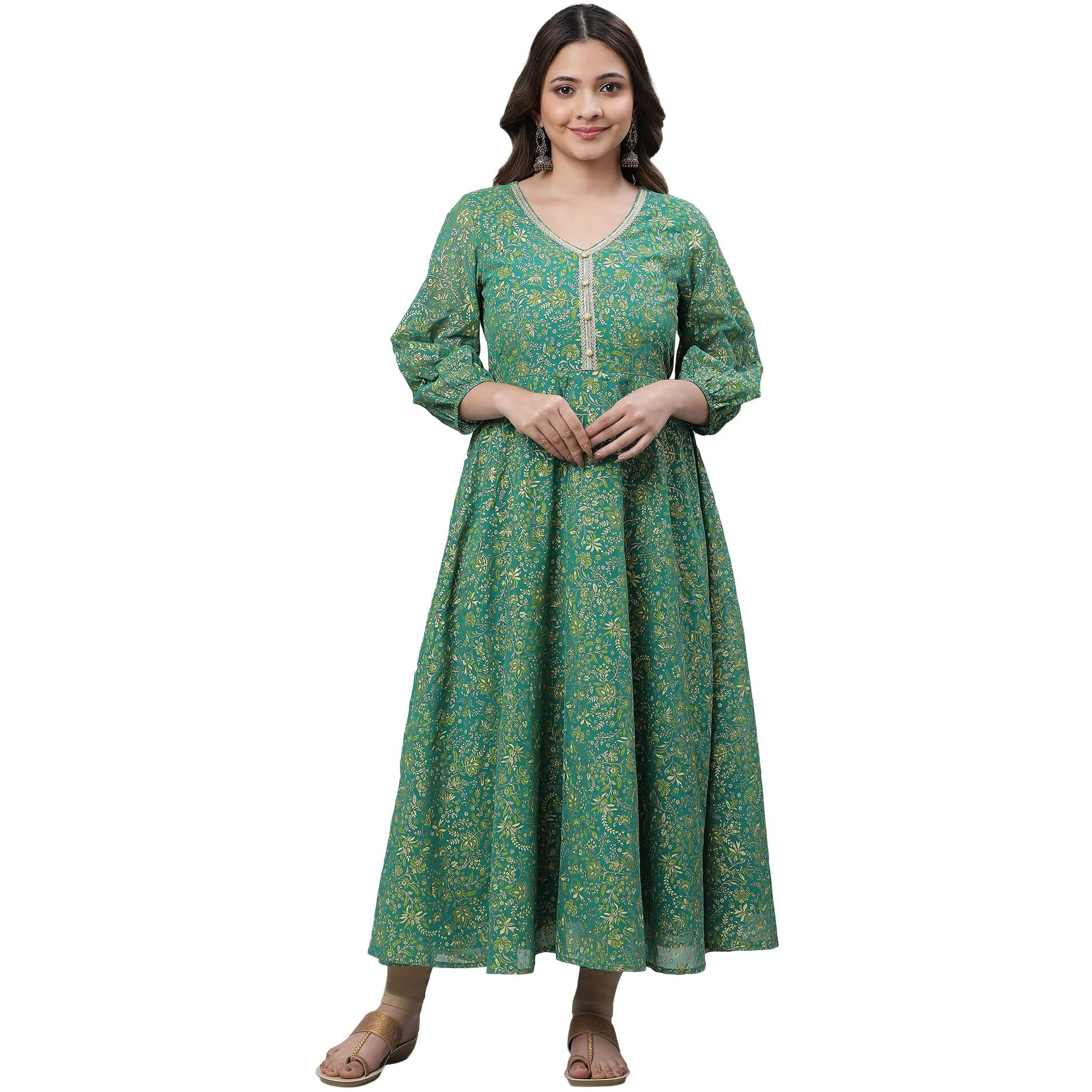 Aurelia Women's Polyester Regular Shirt (23Aua14699-507525_Lush Meadow