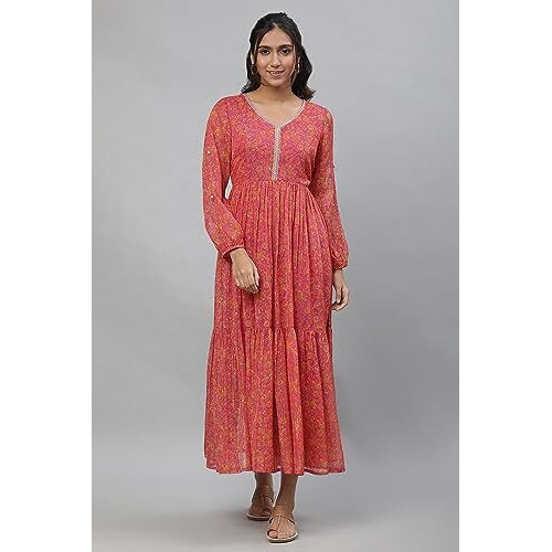 Aurelia Purple Floral Printed Midi Dress For Women