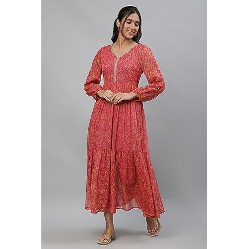 Aurelia Purple Floral Printed Midi Dress For Women