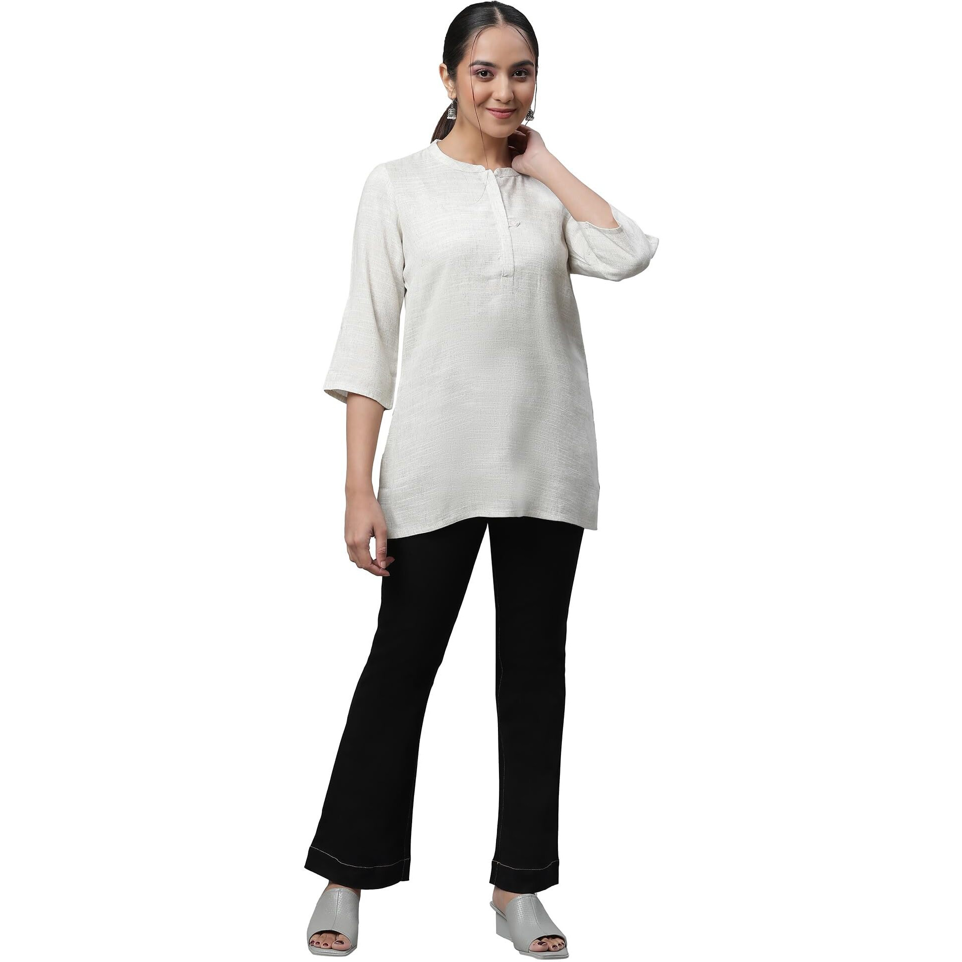 Aurelia Women's Khadi Yarn Dyed Rayon Flax Kurti_23Aua30404-704174_Xxl