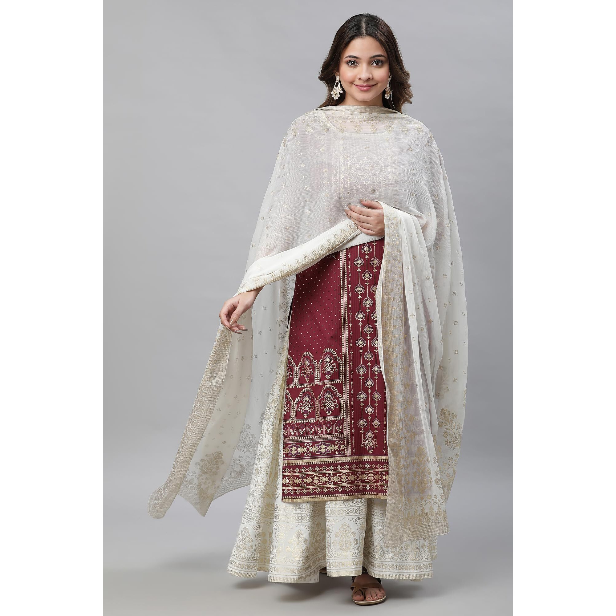 Aurelia Women Dupatta 23Aua80002-506916-White-Fs