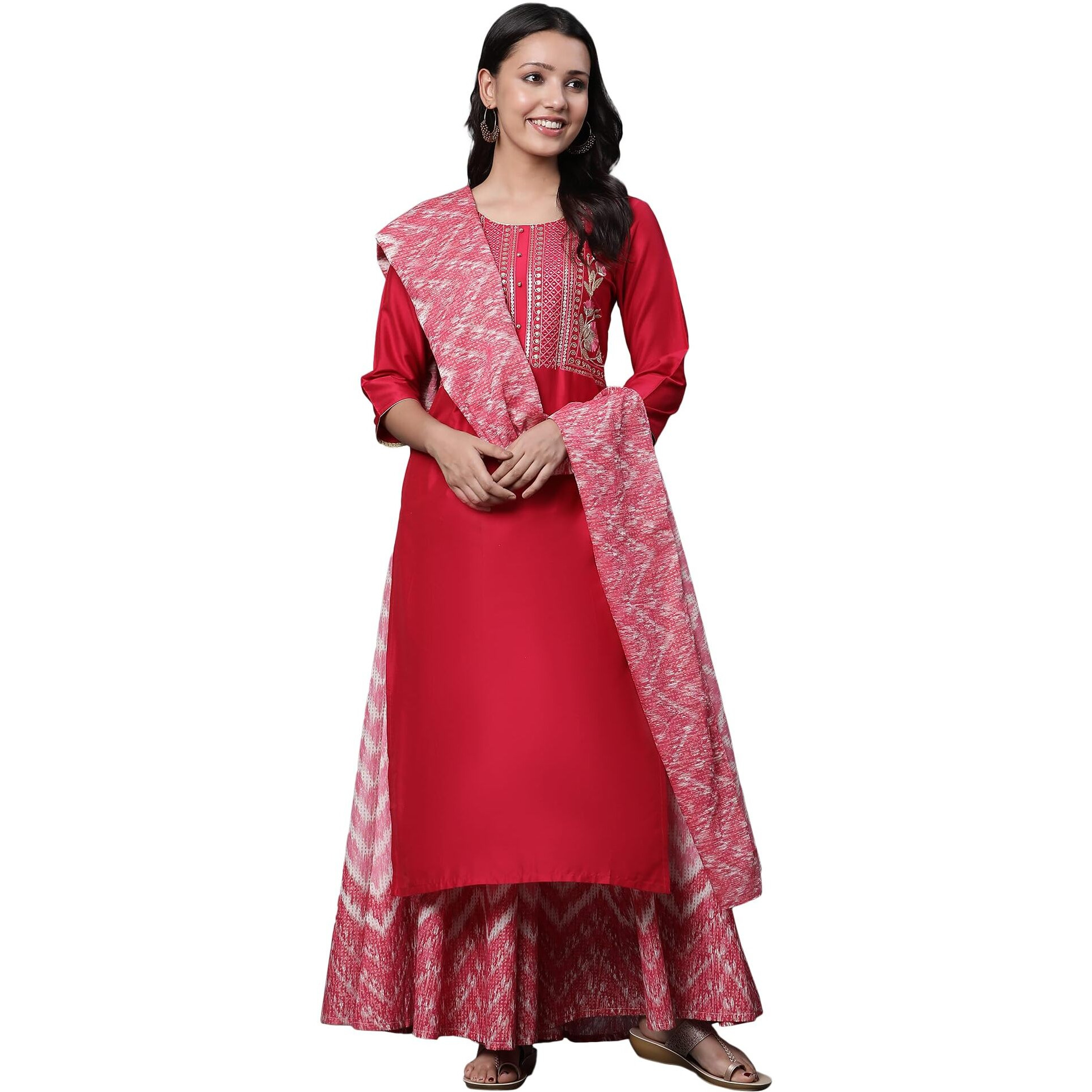 Jazzy Pink Printed Voile Dupatta