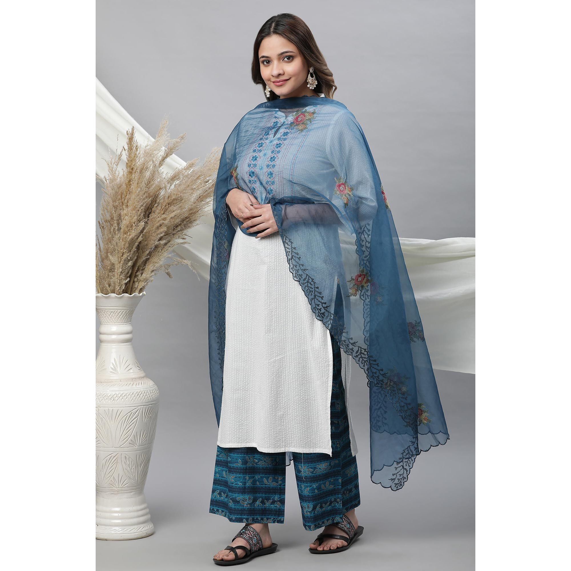 Aurelia Women Dupatta 23Aua80070-606111-Blue-Fs