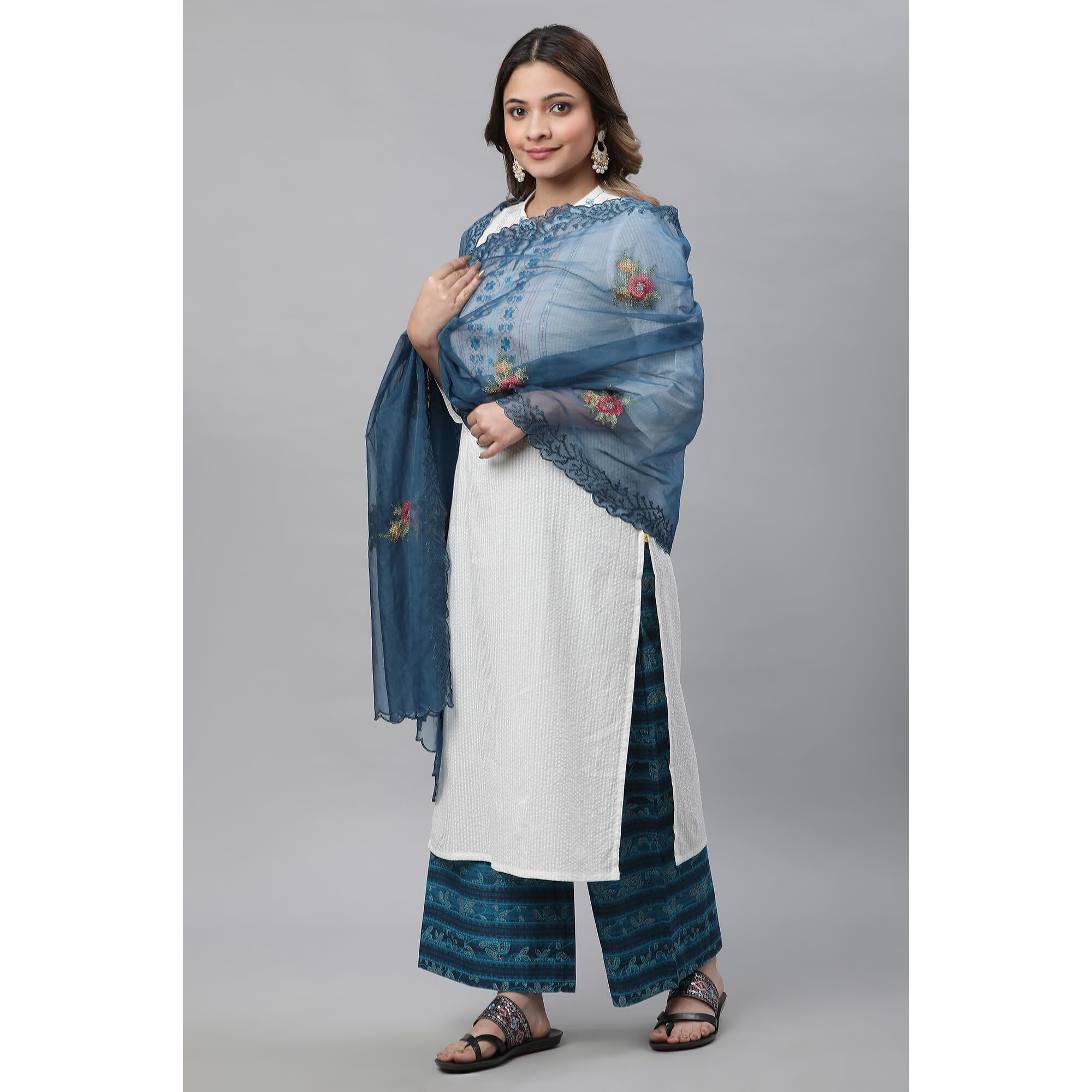 Aurelia Women Dupatta 23Aua80070-606111-Blue-Fs
