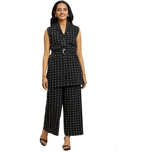 W For Woman Women's Cotton Kurta & Straight Pant (23Auws30686-830316_Navy Blue