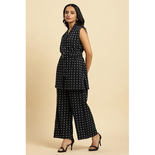 W For Woman Women's Cotton Kurta & Straight Pant (23Auws30686-830316_Navy Blue