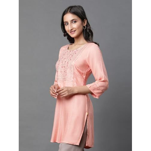 Aurelia Women's Viscose Regular Shirt (23Jua30411-606795_Blooming Dahlia