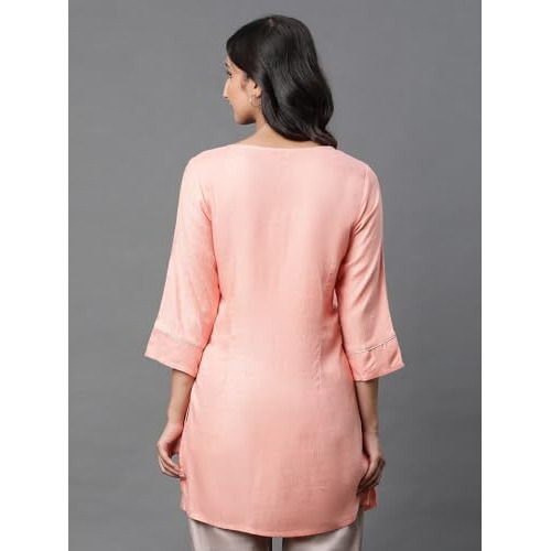 Aurelia Women's Viscose Regular Shirt (23Jua30411-606795_Blooming Dahlia