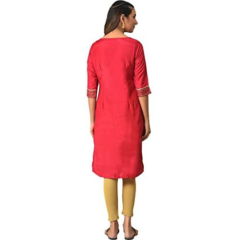 Aurelia Women's Polyester Geometric Regular Shirt (23Aua13681-506068_Deep Red