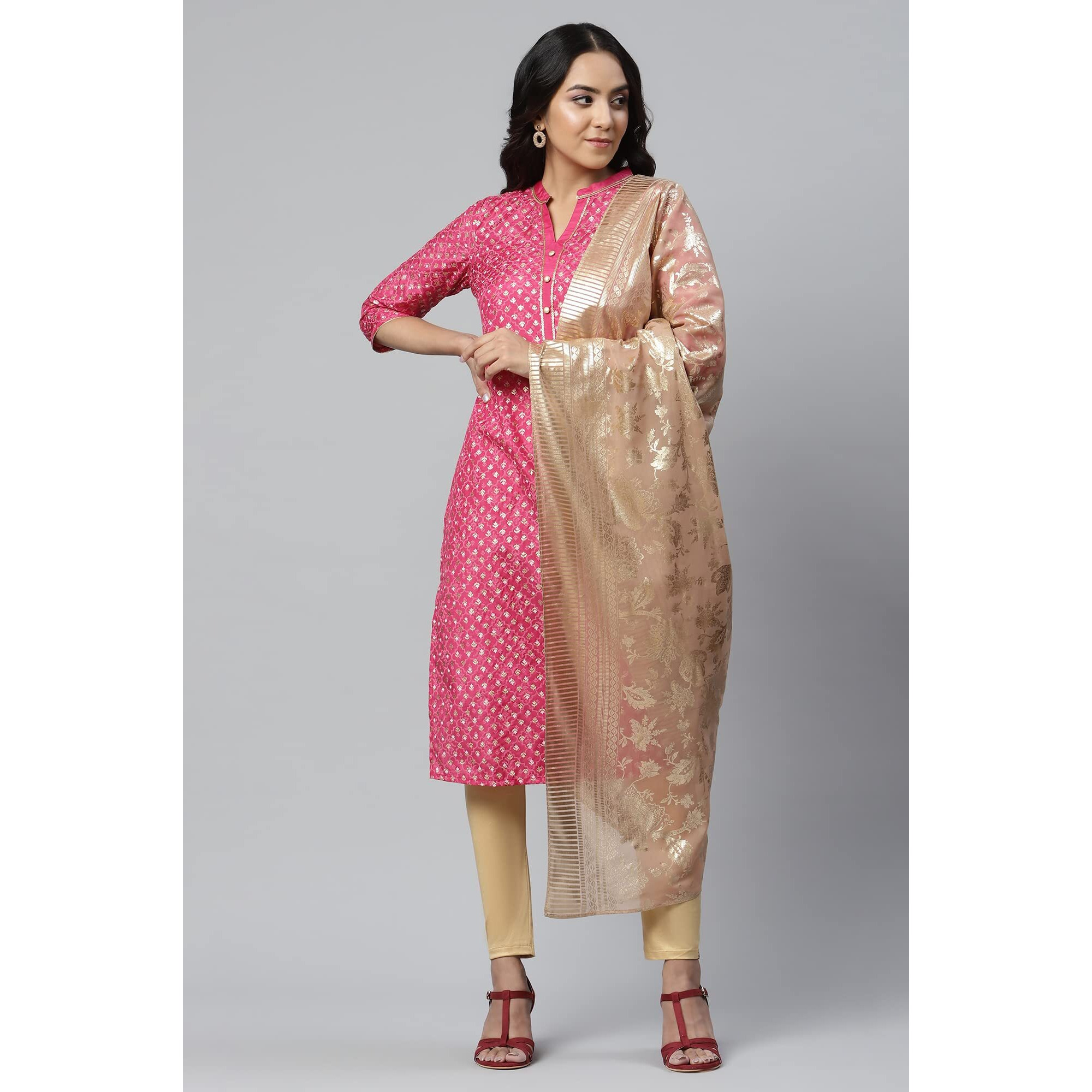 Aurelia Women Blue Placement Print Silver Chiffon Dupatta (23Aua80002-505437-Free Size)
