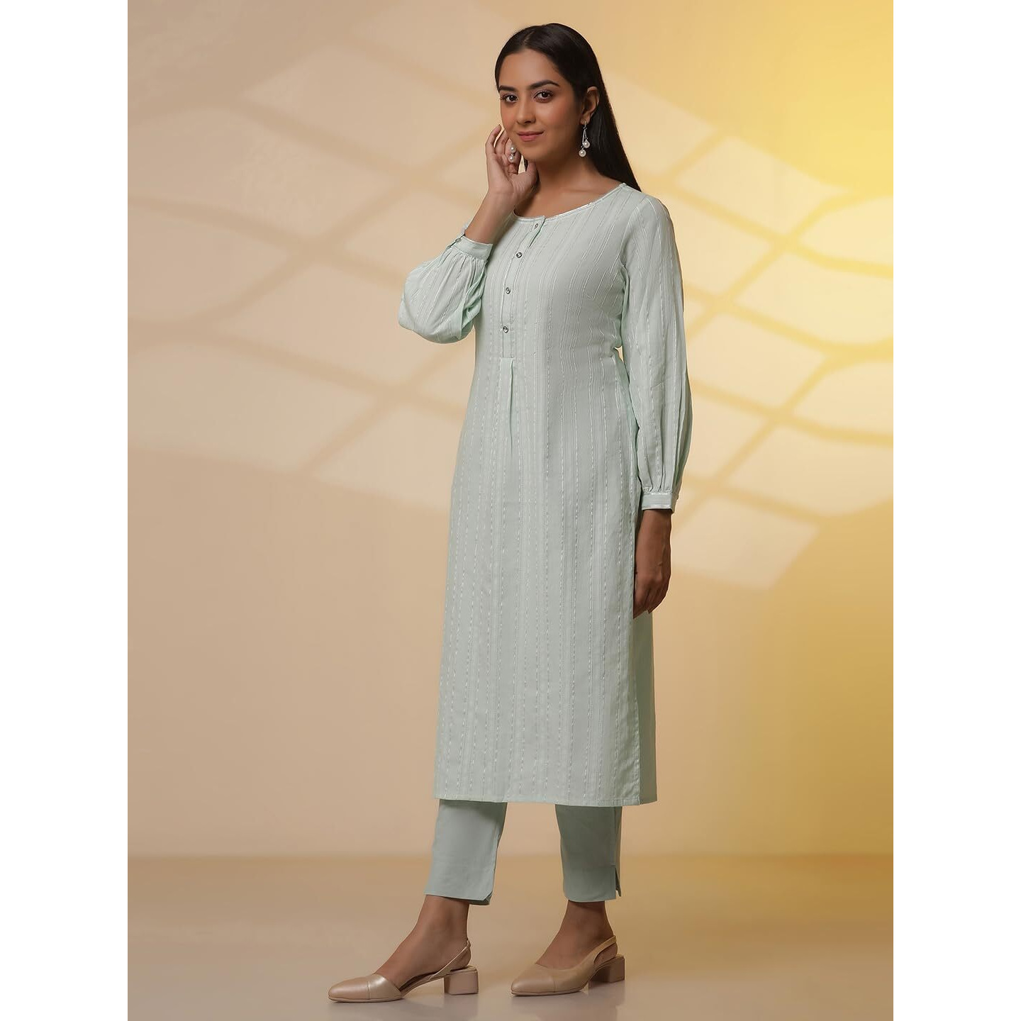 Aurelia Women Straight Cotton Kurta Set With Trousers_23Feas15026-605313_2Xl