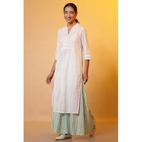 Aurelia Women's Cotton Regular Kurta (24Fea14777-607033_White