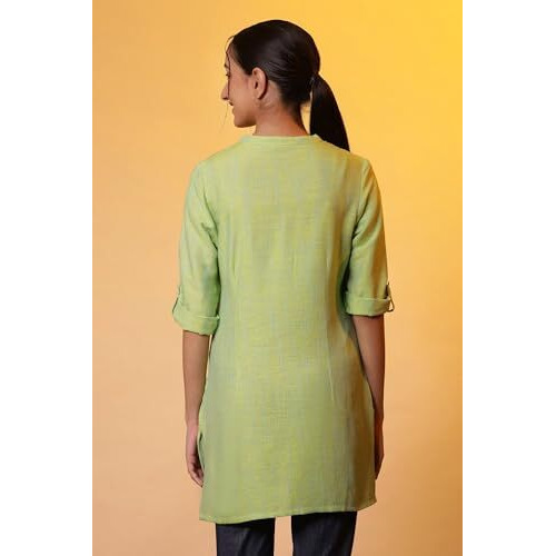 Aurelia Women's Cotton Regular Kurti (24Fea30432_Green