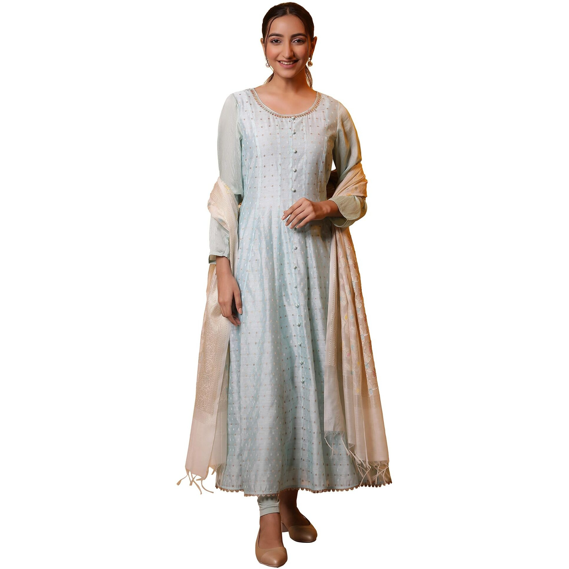 Aurelia Women's Rayon Kurta Set (24Fed10603_Blue