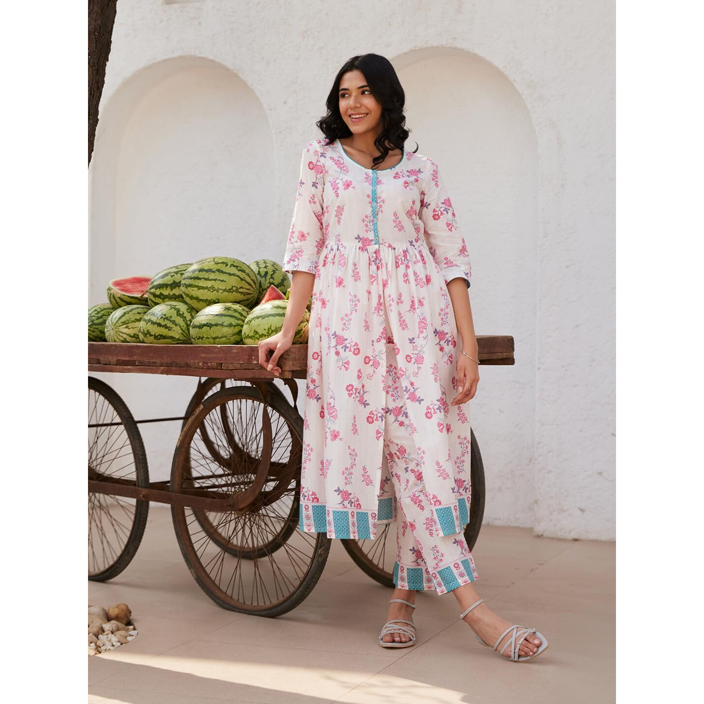 Aurelia Women's Cotton Kurta Set (24Feas15212_White