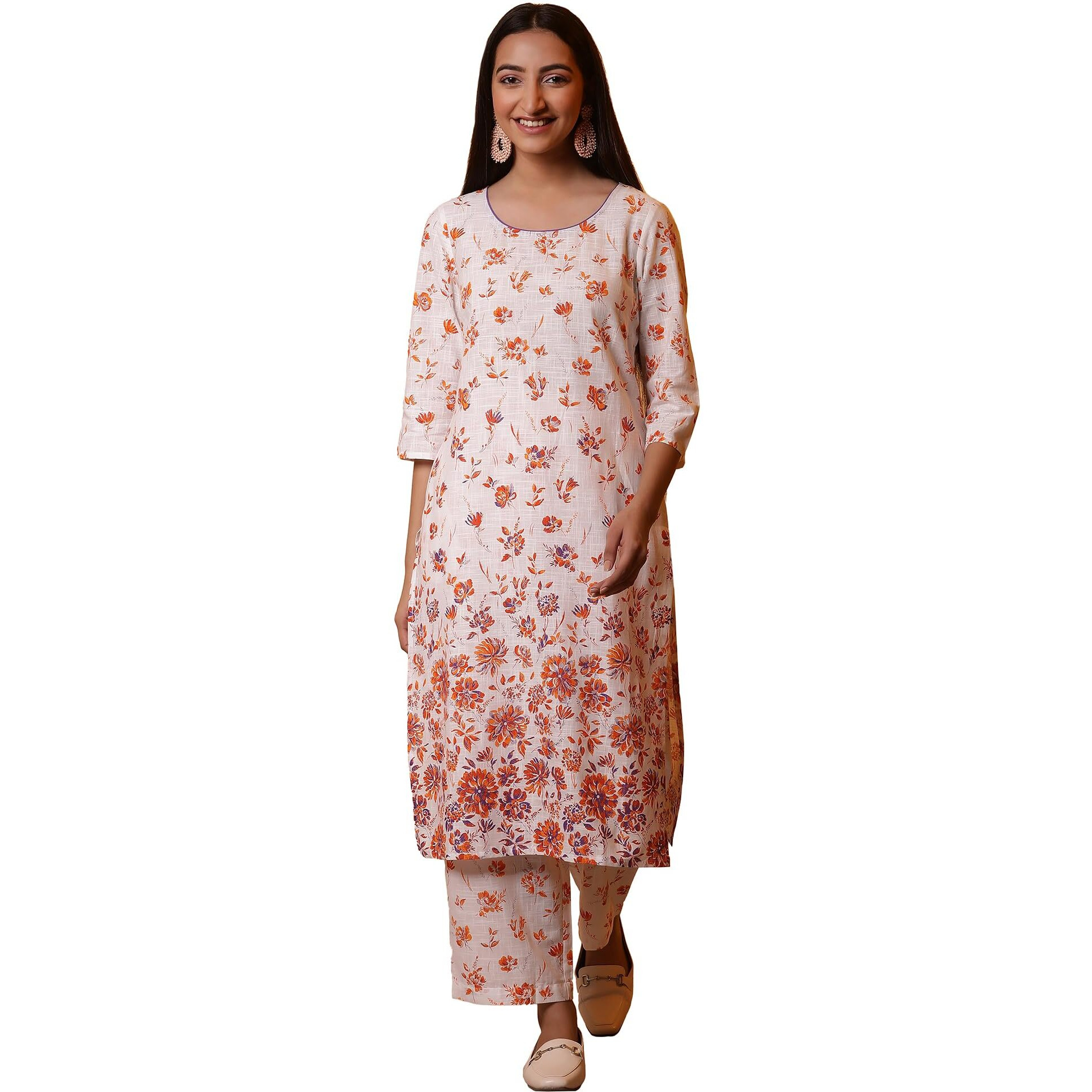 Aurelia Women's Cotton Kurta Set (24Feas14918_White