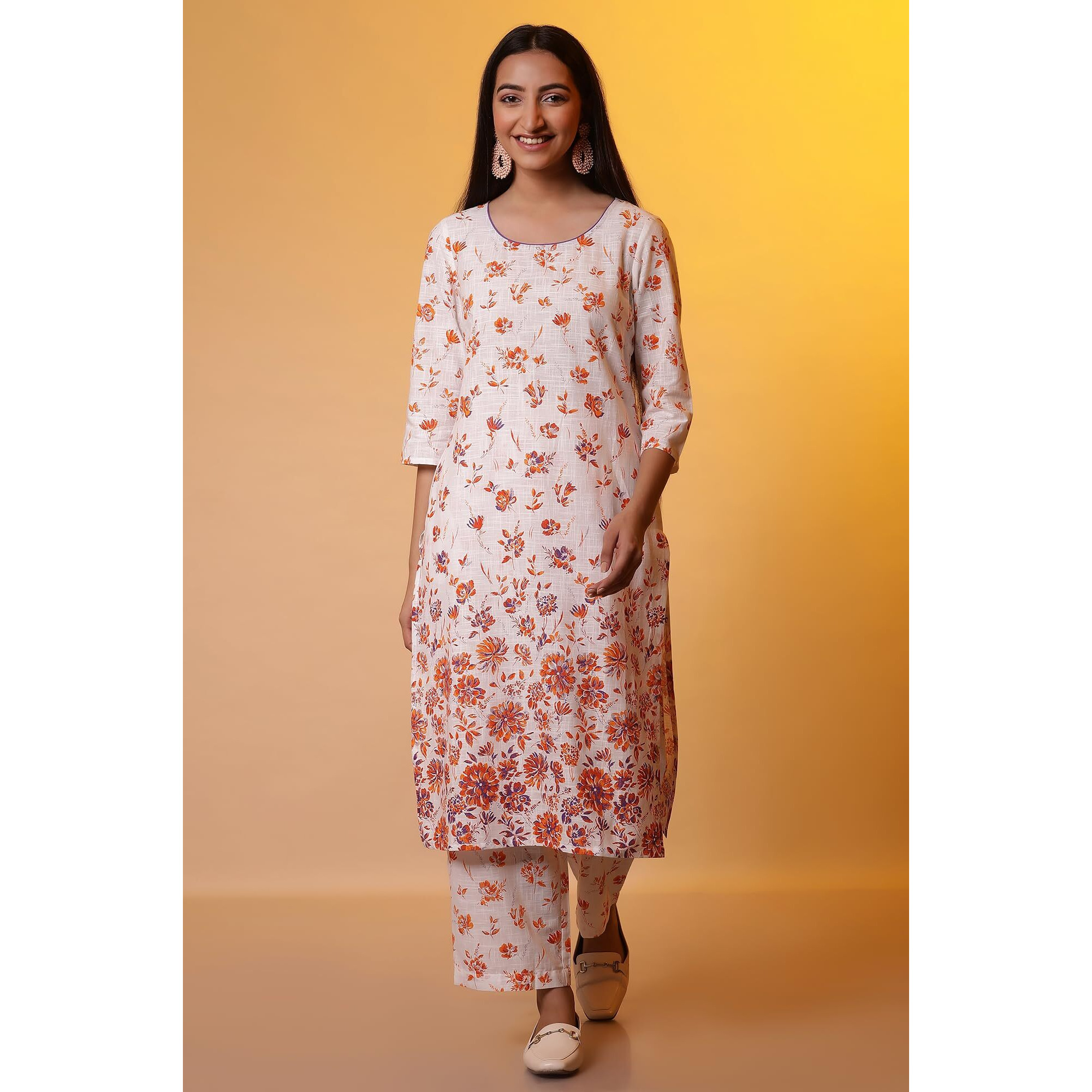 Aurelia Women's Cotton Kurta Set (24Feas14918_White