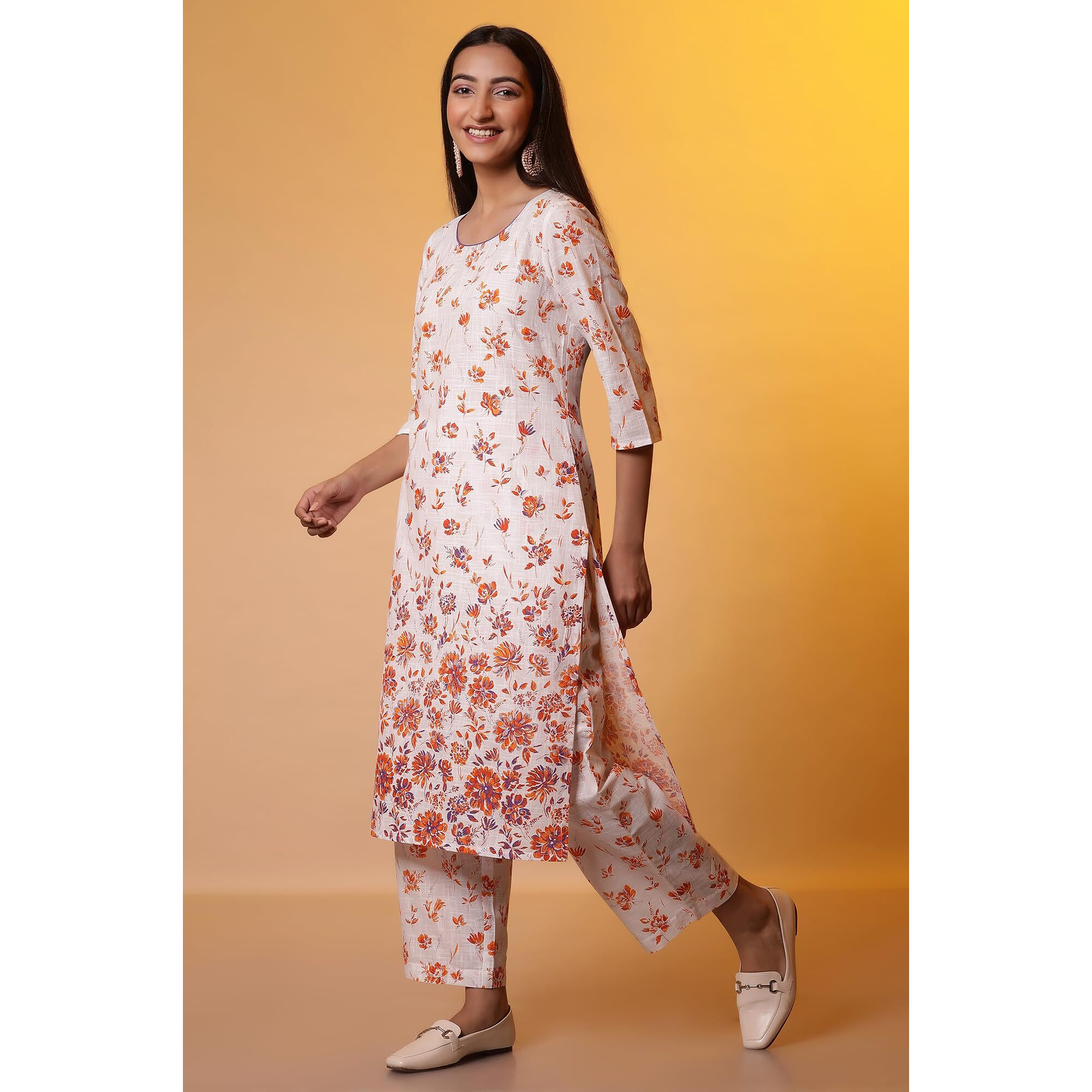 Aurelia Women's Cotton Kurta Set (24Feas14918_White