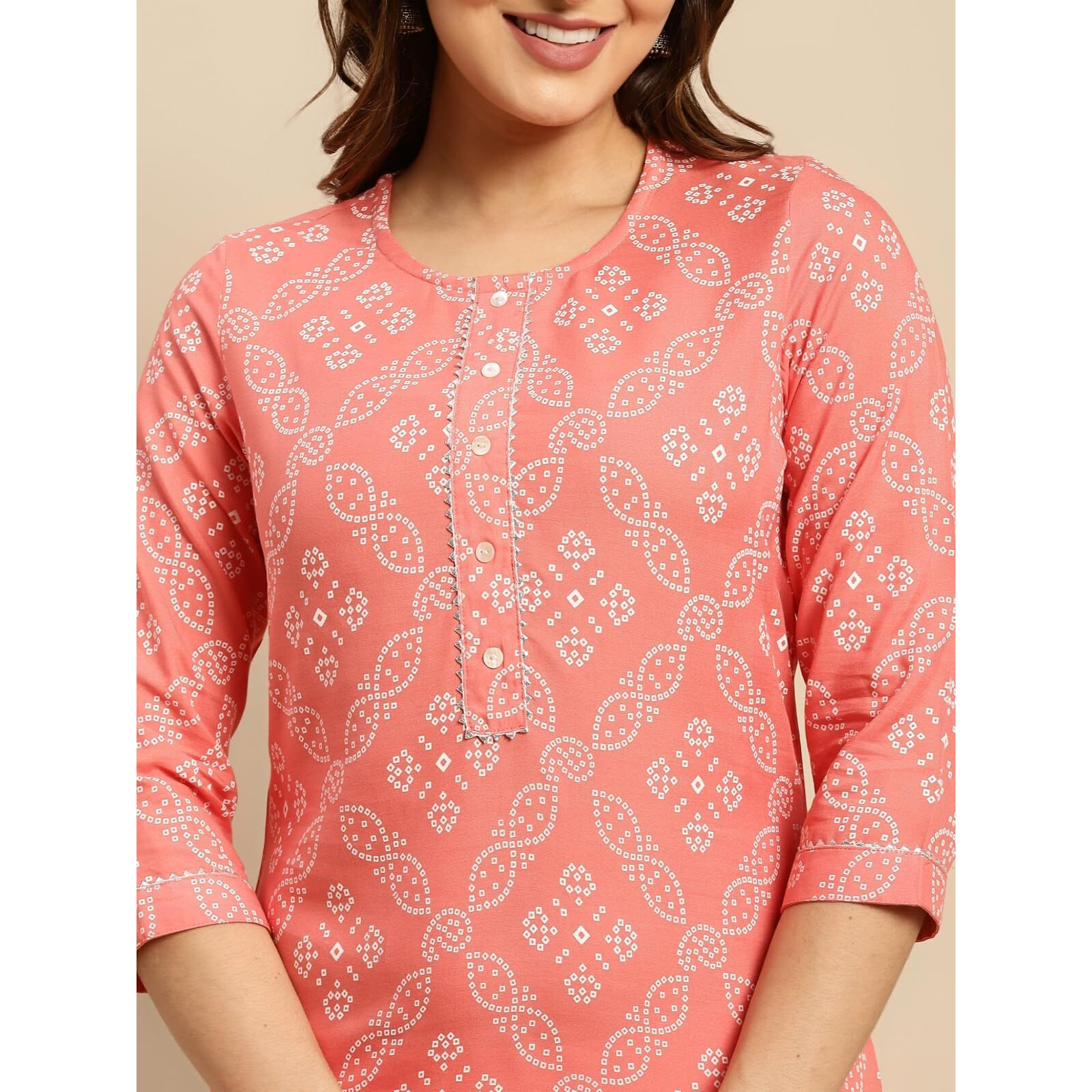 Rangita Peach Rayon Knee Length Printed Straight Kurti For Women | Kurta For Women_3Xl (Pack Of 2)