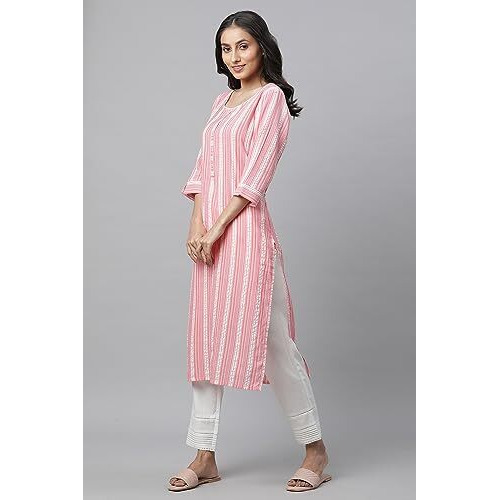 Aurelia Women's Viscose Regular Kurta (24Fea14450-704183_Desert Flower