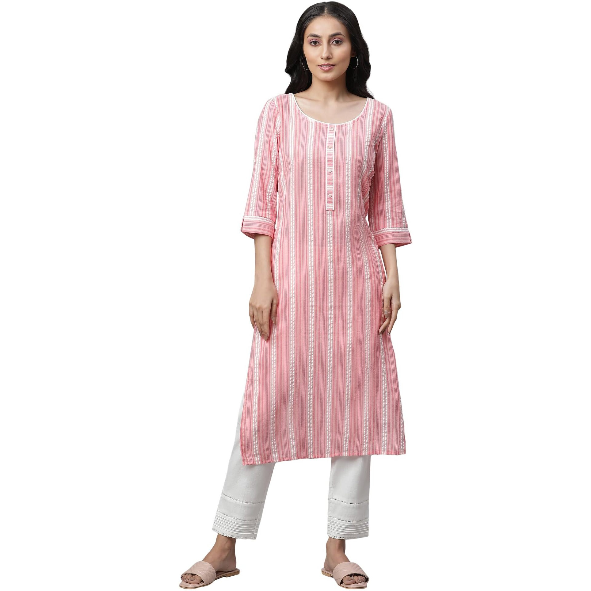 Aurelia Women's Viscose Regular Kurta (24Fea14450-704183_Desert Flower