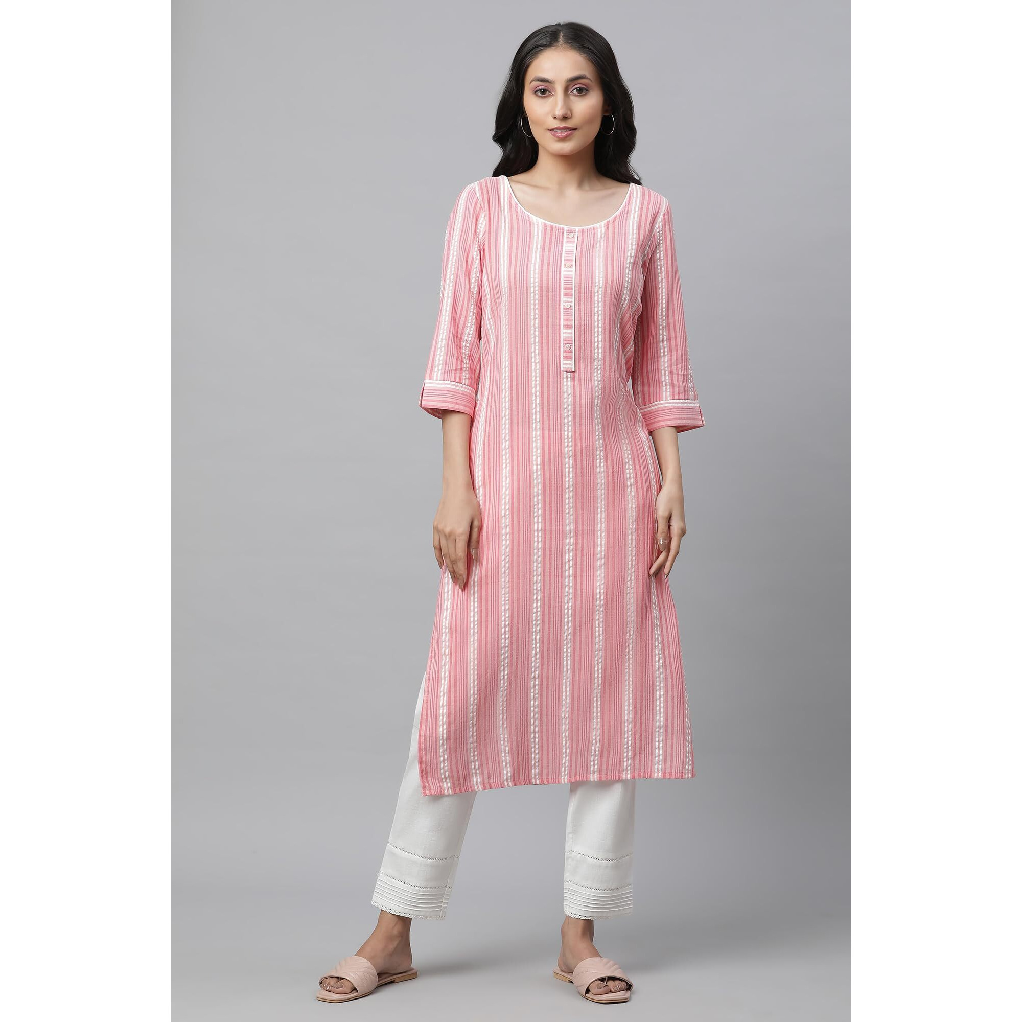 Aurelia Women's Viscose Regular Kurta (24Fea14450-704183_Desert Flower