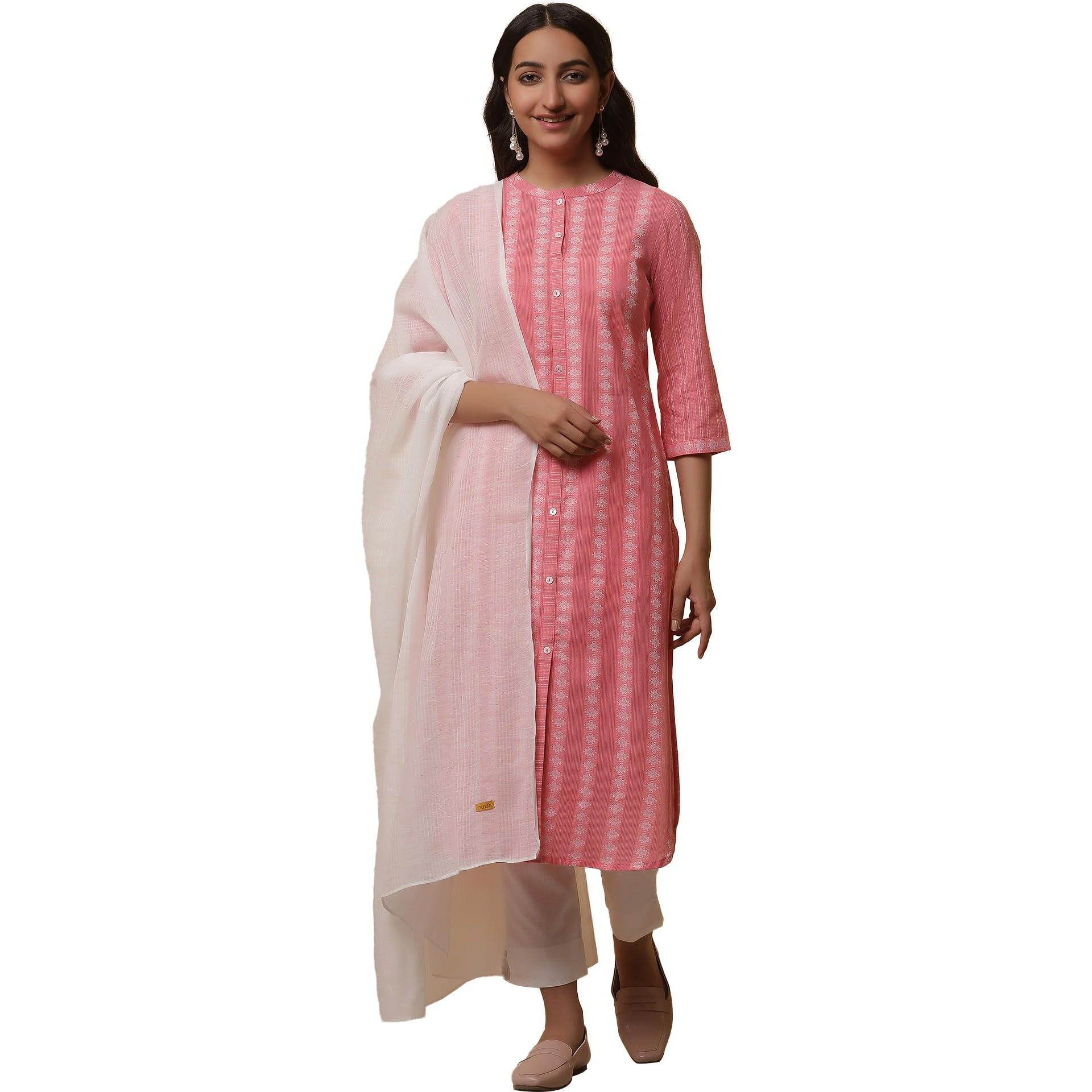 Aurelia Women Straight Cotton Blend Kurta Set With Trousers & Dupatta_24Onas14845-702782_2Xl
