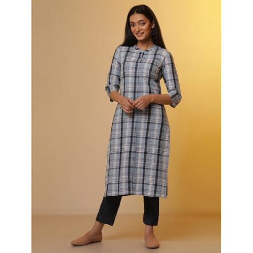 Aurelia Women Straight Cotton Kurta Set With Trousers_24Onas14304-704329_Xl