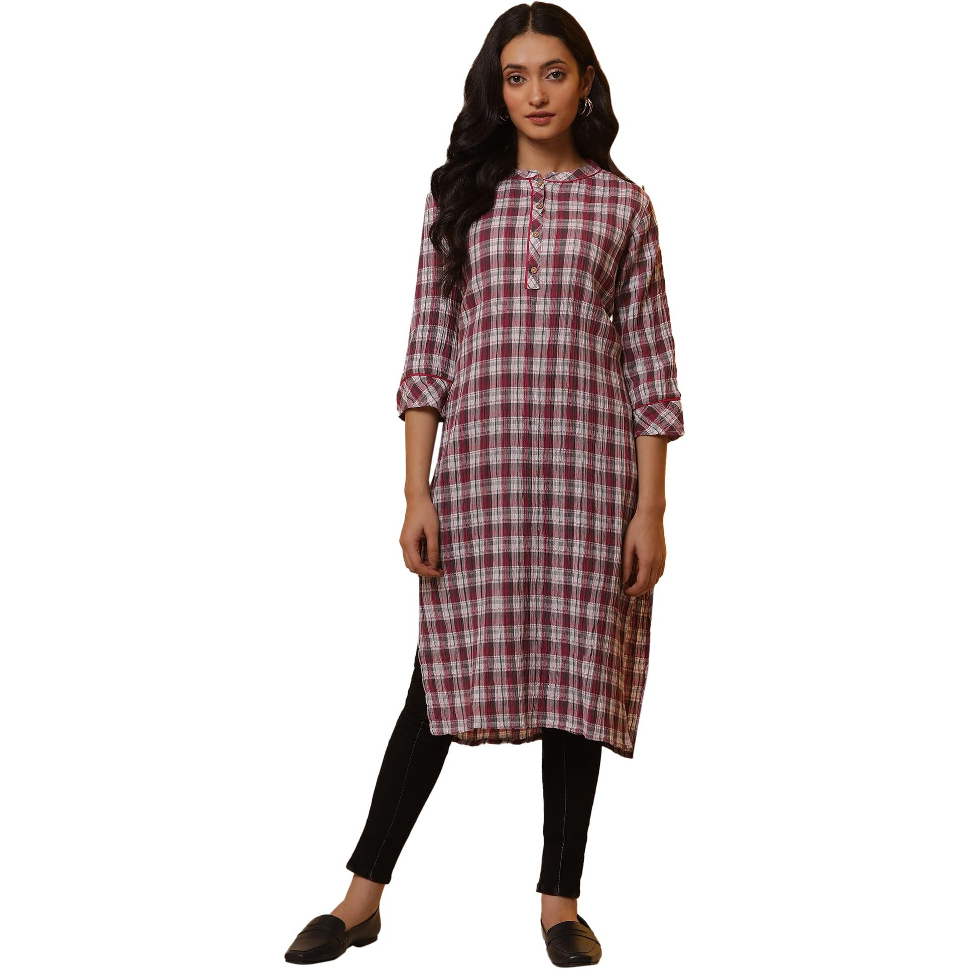 Aurelia Women Straight Cotton Kurta Set With Jegging_24Onas14305-704327_L