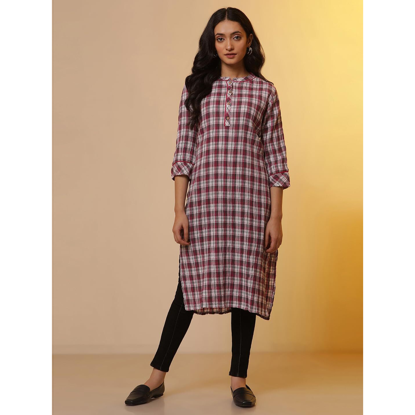 Aurelia Women Straight Cotton Kurta Set With Jegging_24Onas14305-704327_L