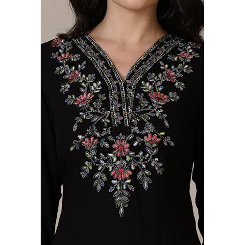 Aurelia Black Solid Acrylic Straight Kurta & Palazzo For Women (Size 2Xl)-24Noas15385-607623