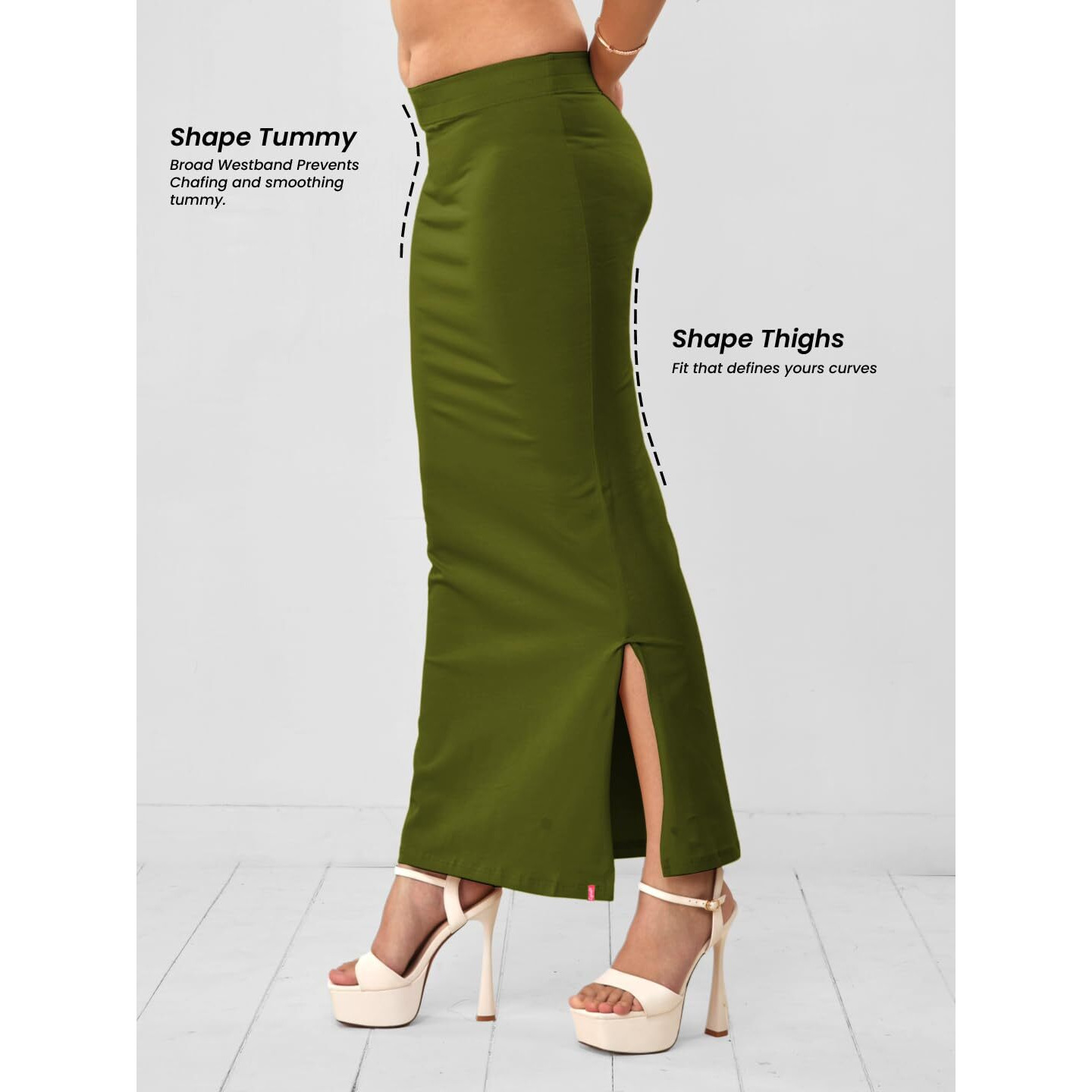 Lyra Women Saree Shaper (Petticoat) Green