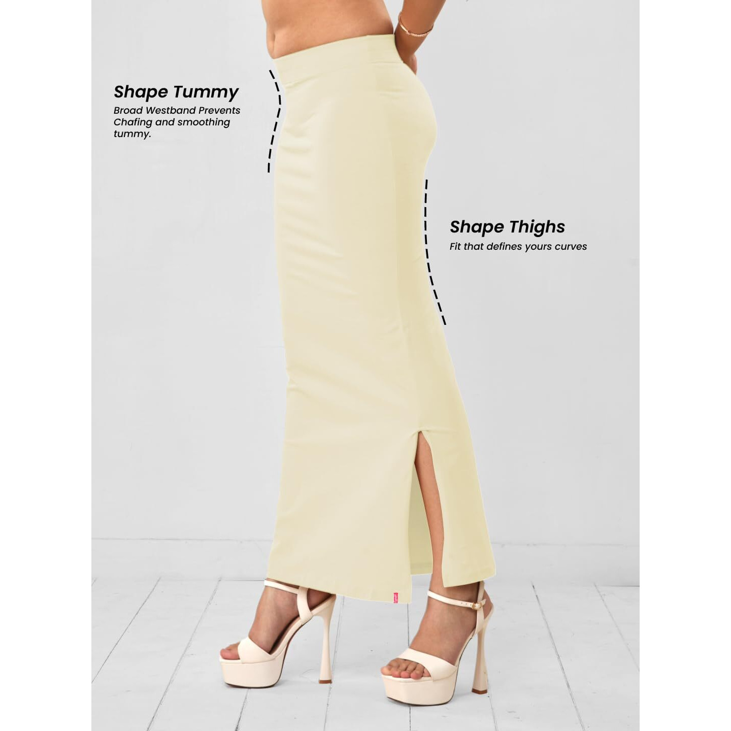 Lyra Women Saree Shaper (Petticoat) Cream