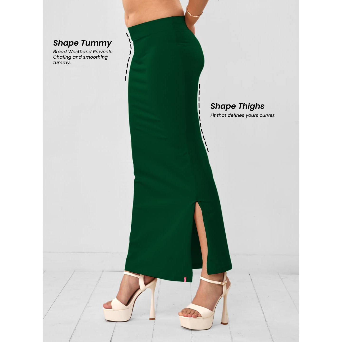 Lyra Women Saree Shaper (Petticoat) Rama Green