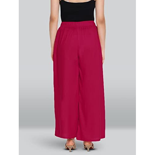 Lyra Women's Rayon Solid Regular Palazzo Free Size Pack Of 1, Rama