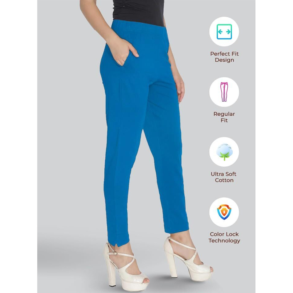 Lyra Soft Cotton Mid Rise Kurti Pant For Women Multicolour