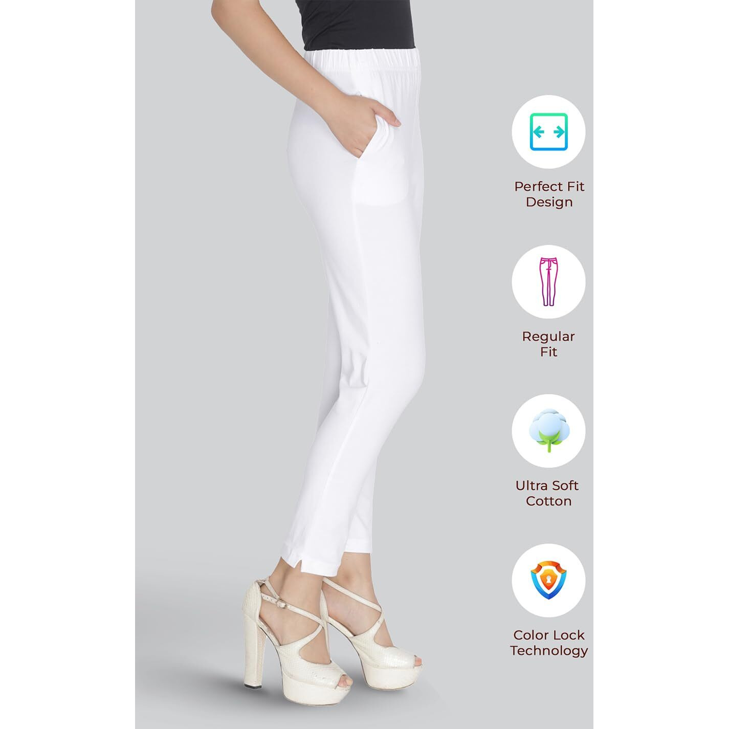 Lyra Soft Cotton Mid Rise Kurti Pant For Women Multicolour