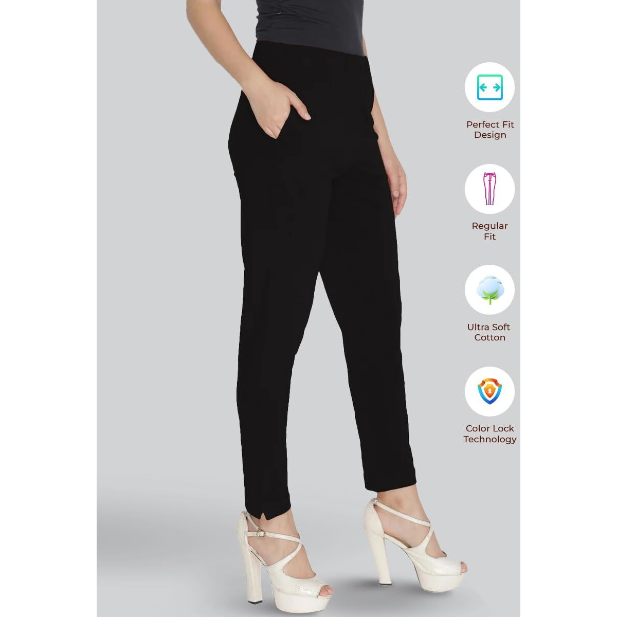 Lyra Soft Cotton Mid Rise Kurti Pant For Women Multicolour