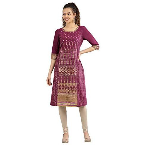 Wine Straight Kurta (Size Xl)-24Aua11497-501869