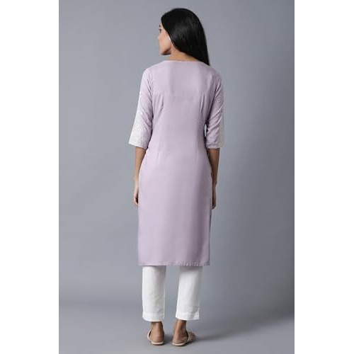 W For Woman Lime Green Polka Print Kurta (Size Xl)-24Auw14661-116395