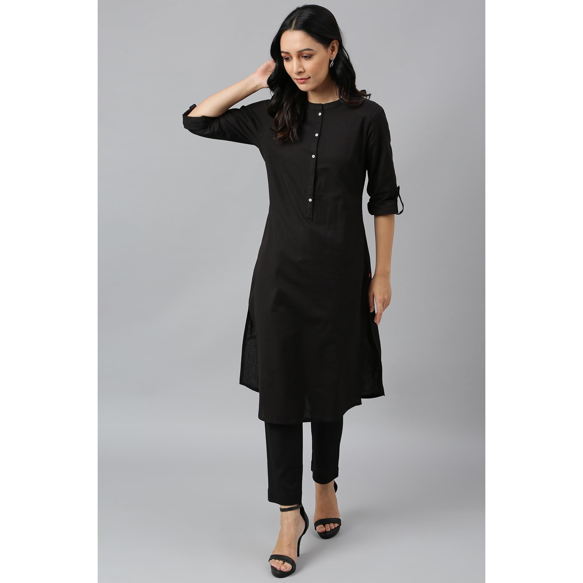 W For Woman Cotton Kurtas Combo | Straight Cotton Kurtas For Women Combo Pack Of 2 Light Blue