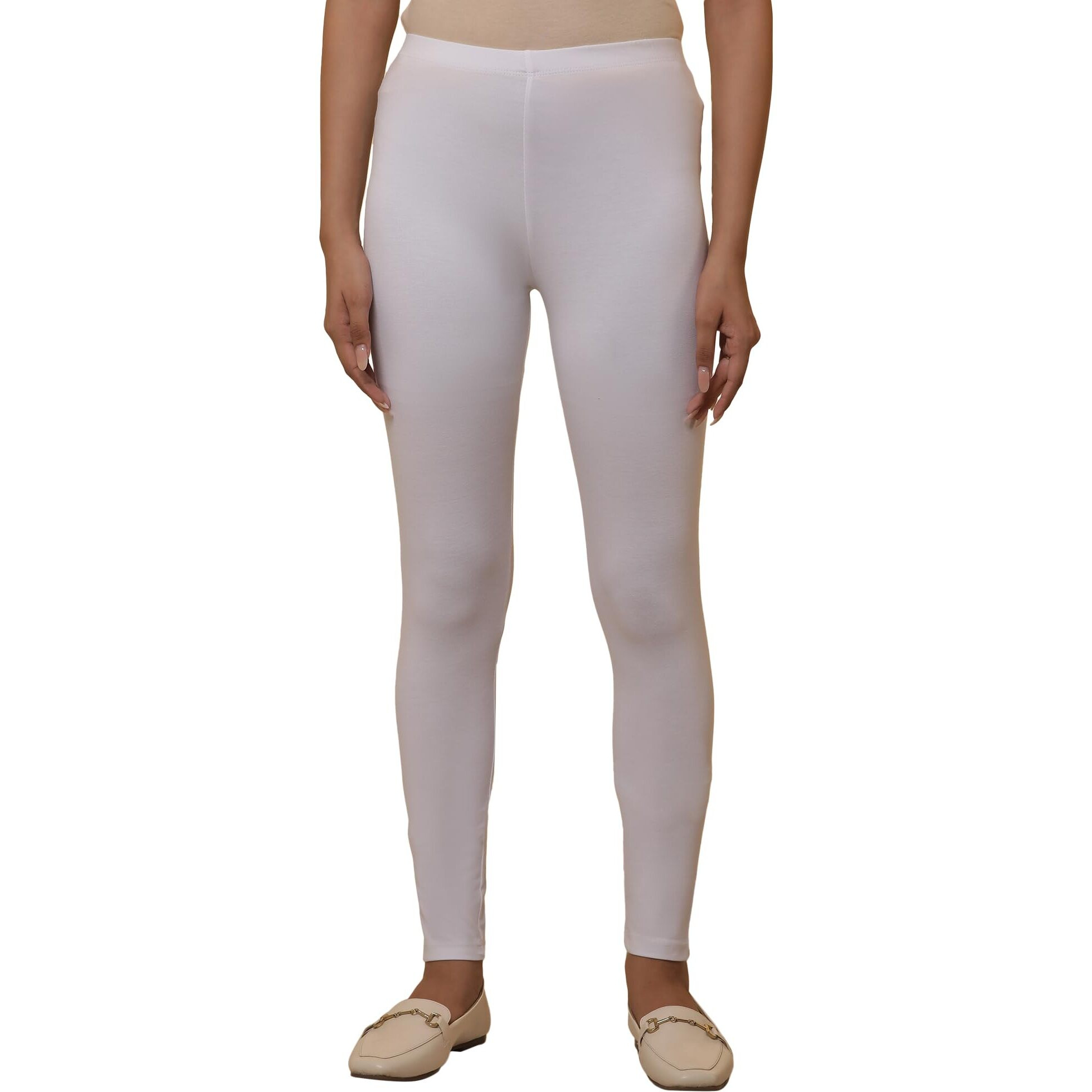 Aurelia White Skinny Tights (Size L)-Acr60261-603454