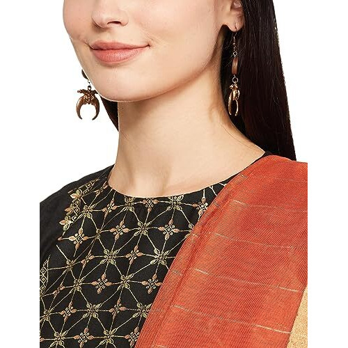 Ketch Polyester Womens Kurta&Duppatapalazzo (Khk3000308_Black