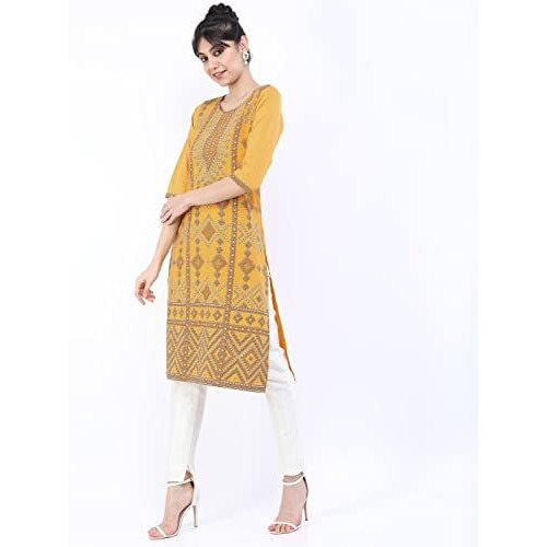 Ketch Women's Polyester Regular Fashion Vest (Khku000216_Gold/Yellow