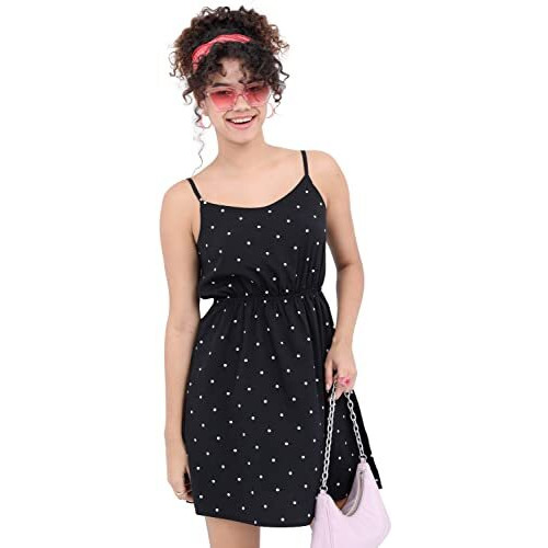 Ketch Women's Polyester Classic Calf Length Casual Dress (Khj6000003 Black
