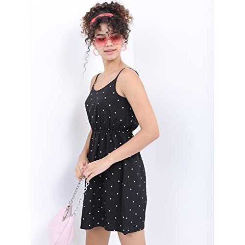 Ketch Women's Polyester Classic Calf Length Casual Dress (Khj6000003 Black