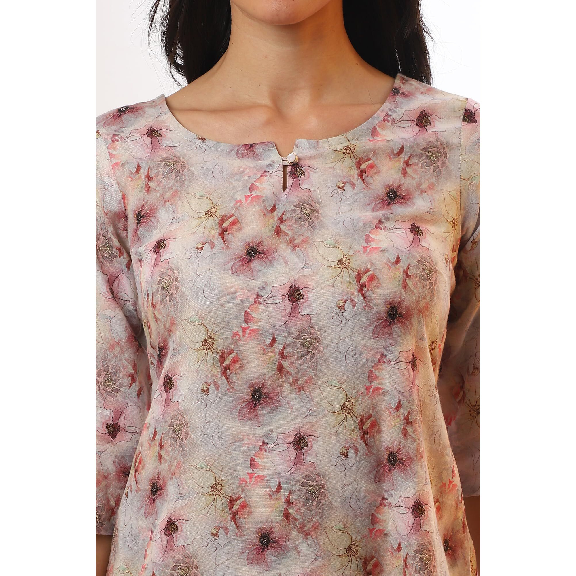 Aurelia Women's Purple Printed Pure Cotton Straight Kurta (Size Xl)-A15702-508947